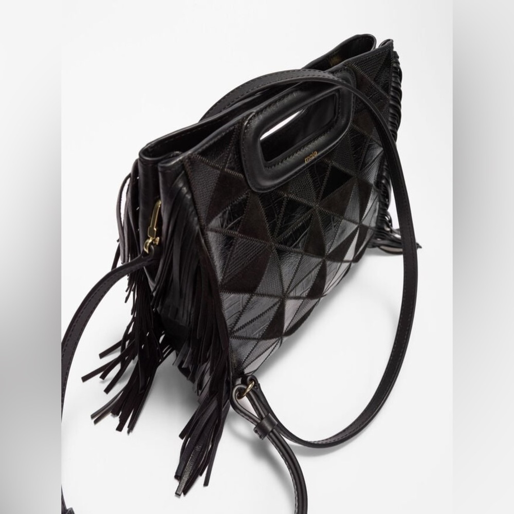 LEATHER M BAG WITH PATCHES